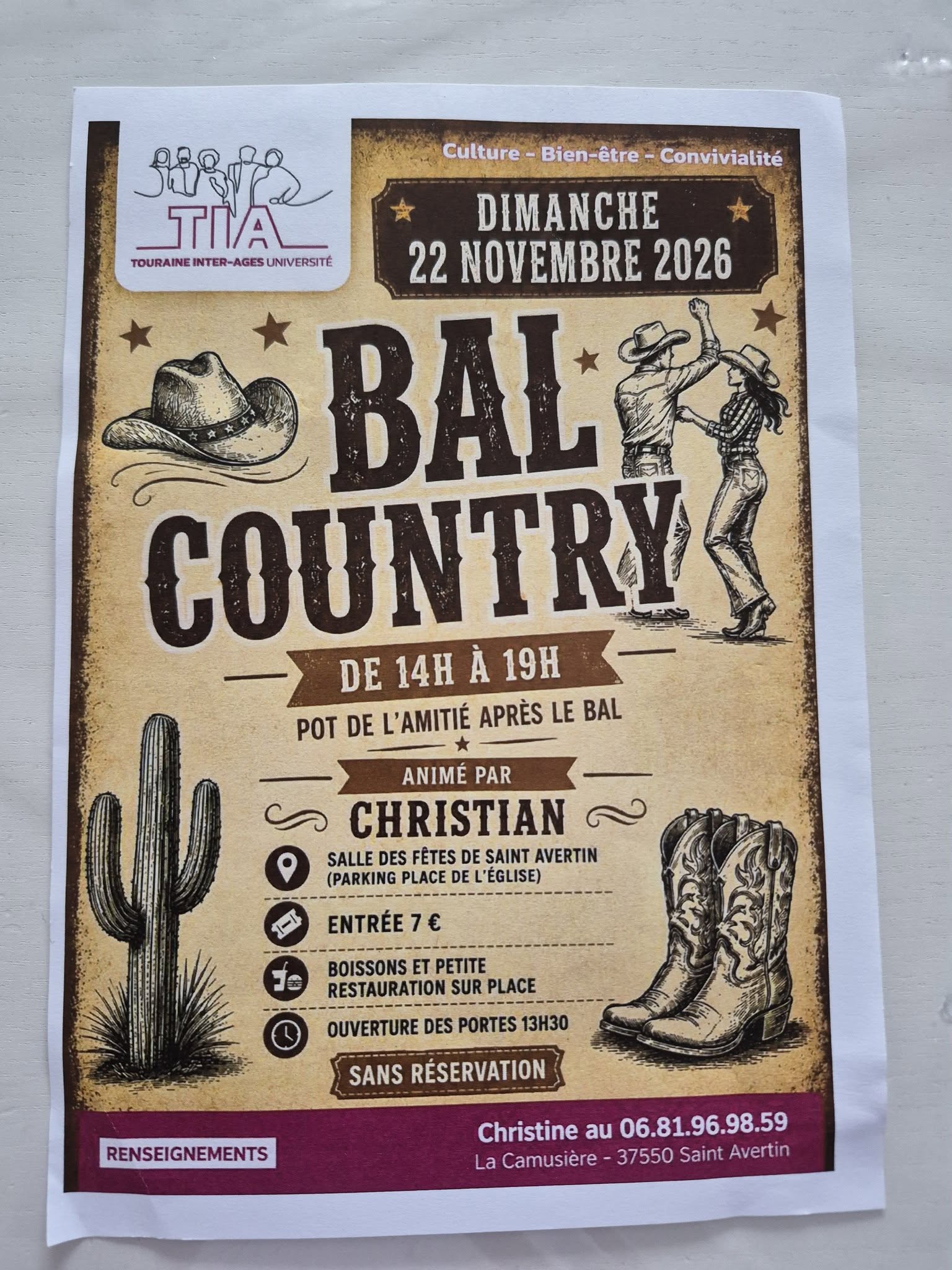 Affiche : Bal country